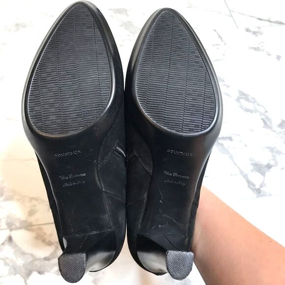 Aquatalia Black Suede Heels with Metallic Detail Size 8 - Picture 9 of 9